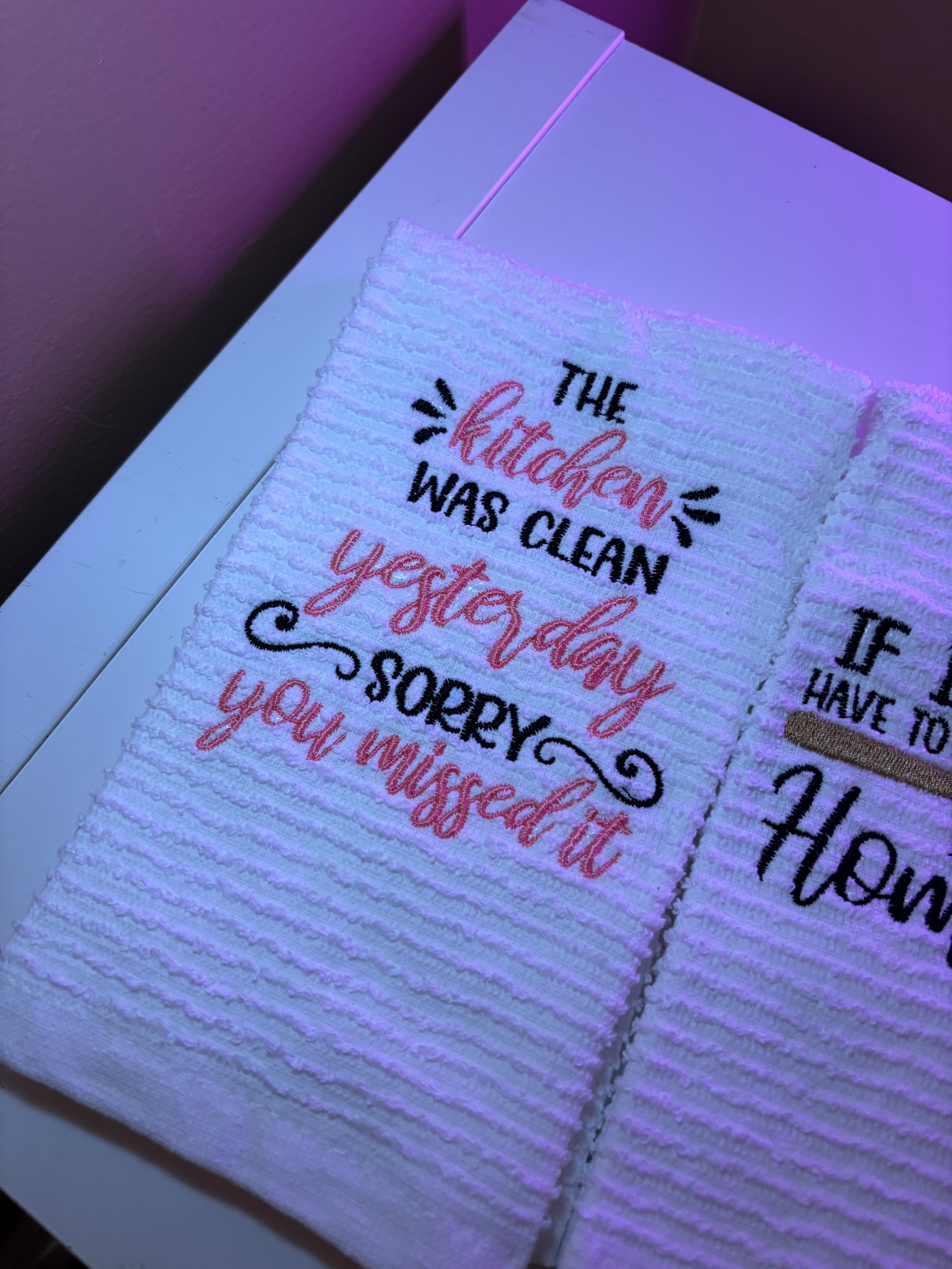 Embroidered kitchen towels