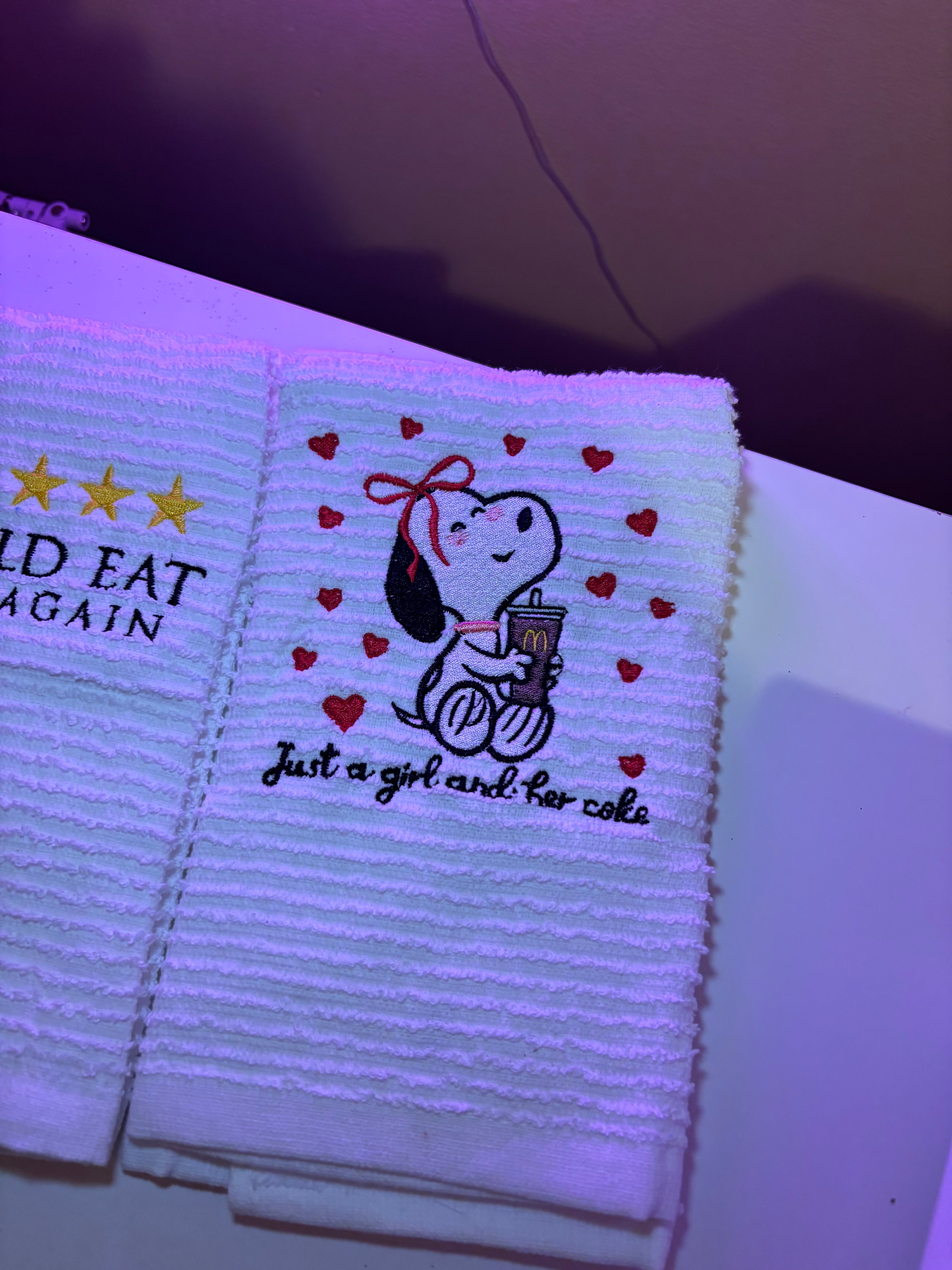 Embroidered kitchen towels