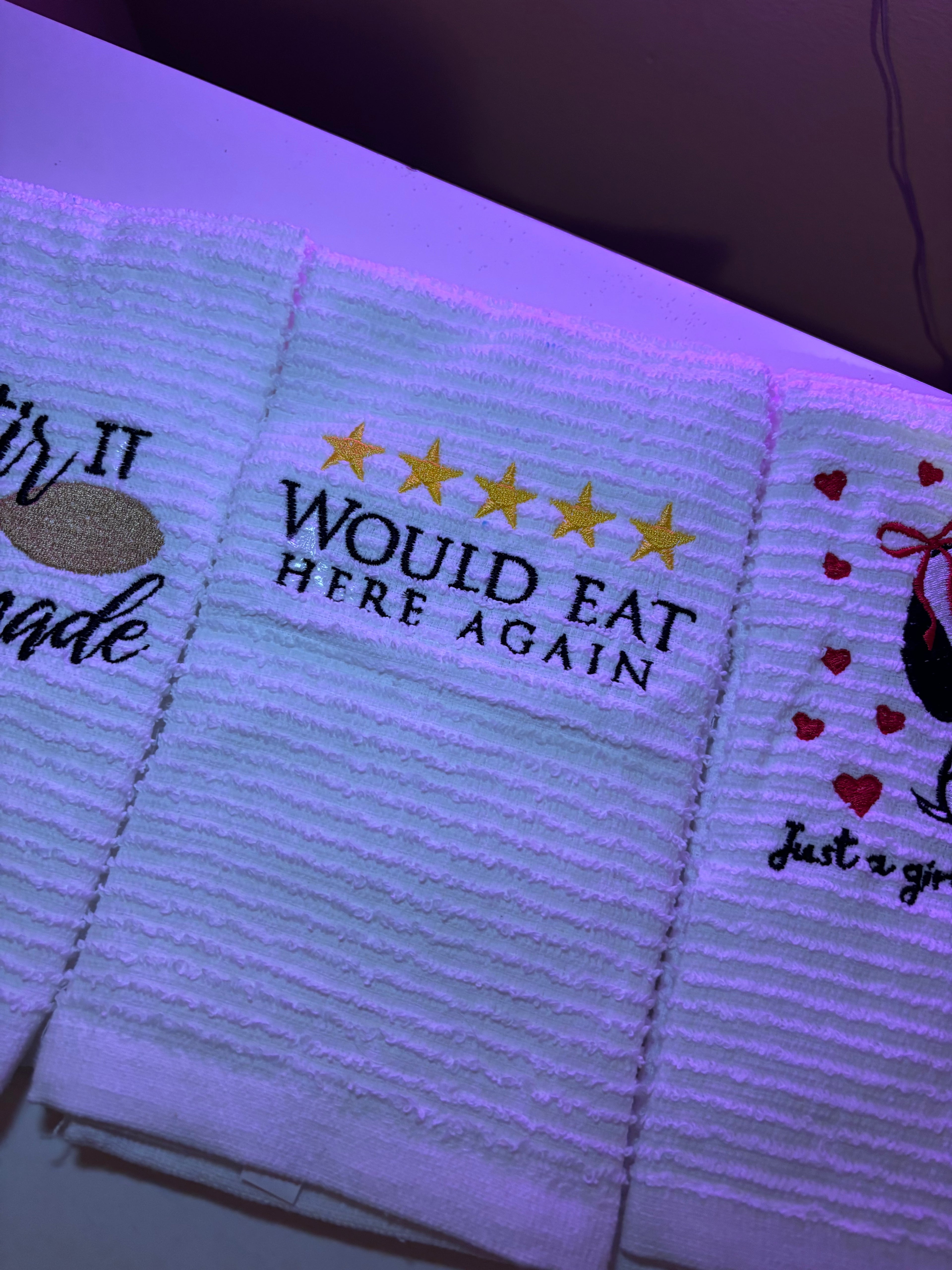 Embroidered kitchen towels